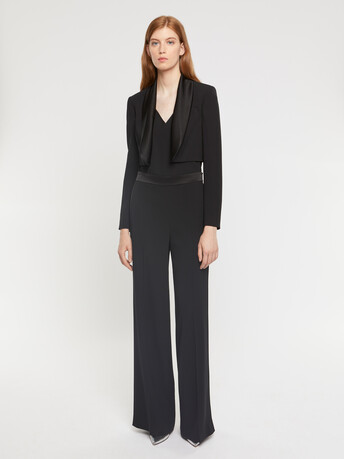Veste courte en crêpe envers satin - Noir