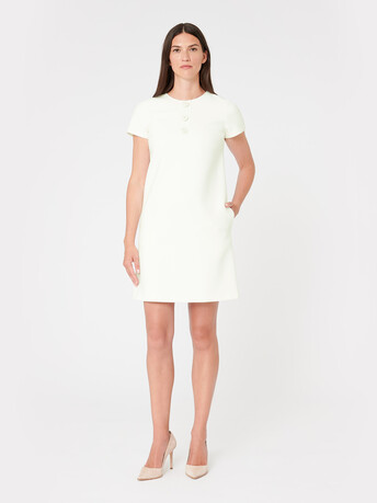 Stretch-tricotine dress - Off white