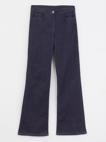 Jeans flare en coton stretch - Indigo