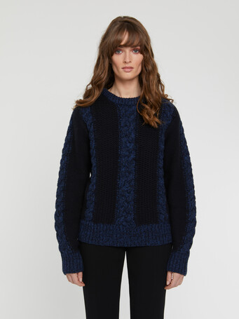 KNITTED SWEATER - Navy blue