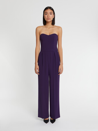 Combinaison bustier en crêpe envers satin - Violet