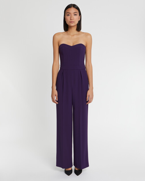 Combinaison bustier en crêpe envers satin
