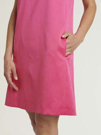 ROBE COURTE EN SATIN DUCHESSE - Rose shocking