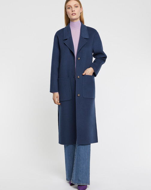 Manteau long en laine et cachemire