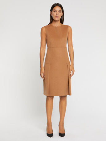 Robe droite en laine mélangée - Camel