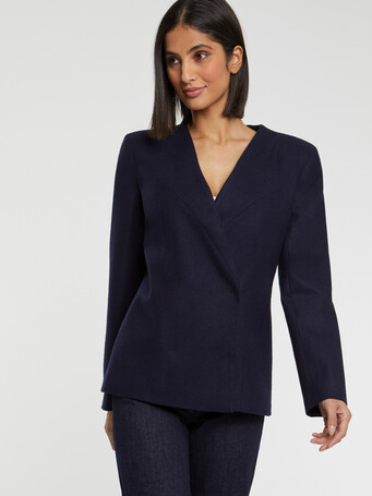 Veste croisée en laine - Marine