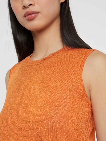 Lurex-knit tank top - Tangerine