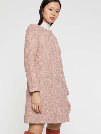 Speckled-tweed straight coat - multicolor
