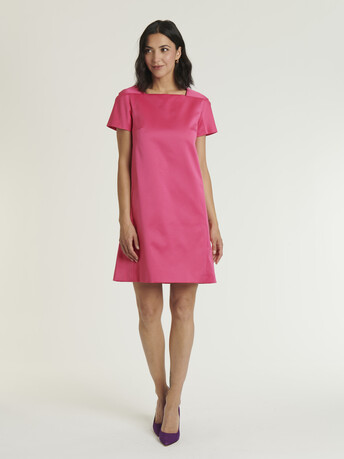 WOVEN DRESS - Rose shocking