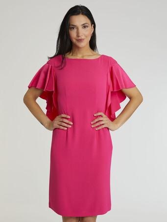 WOVEN DRESS - Rose shocking