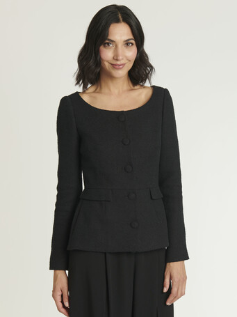 Veste en coton crêpe - Noir