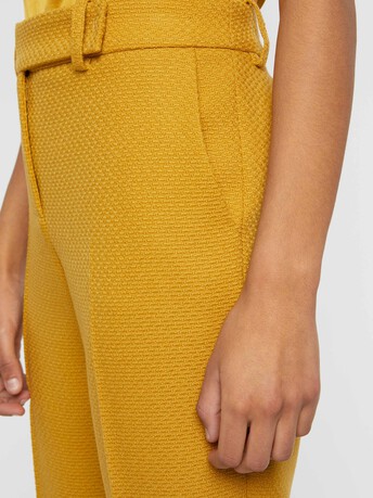 Pantalon cigarette en laine - Ocre