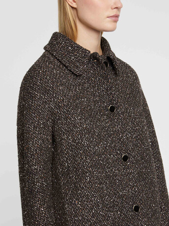 Straight mottled-wool coat - Bark