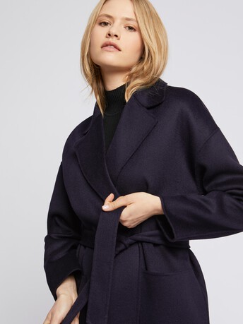 Manteau peignoir en laine et cachemire - Marine