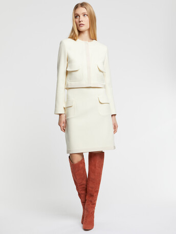 Wool A-line dress - Off white