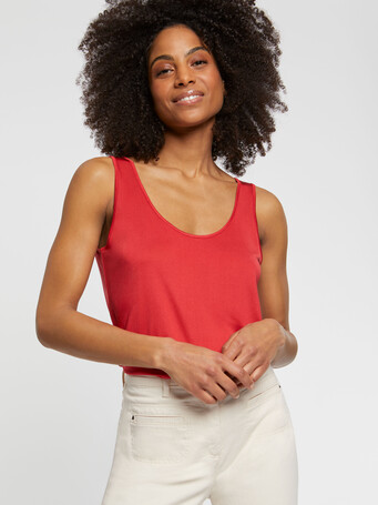 KNITTED TANK TOP - Vermillon