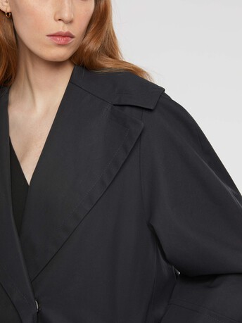 Manteau coupe imperméable à grand col - Noir