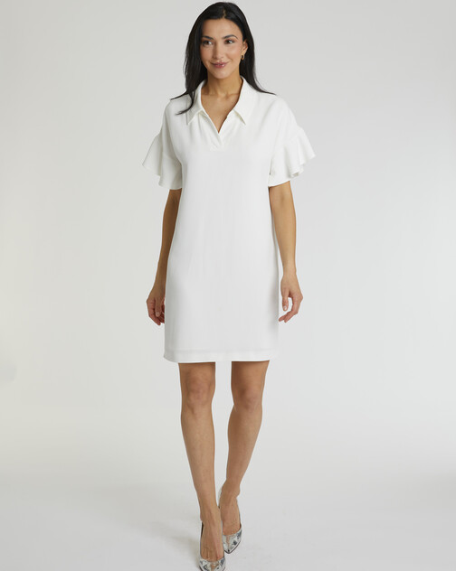 Robe courte en crêpe envers satin
