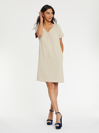 Robe en crêpe envers satin - Sable
