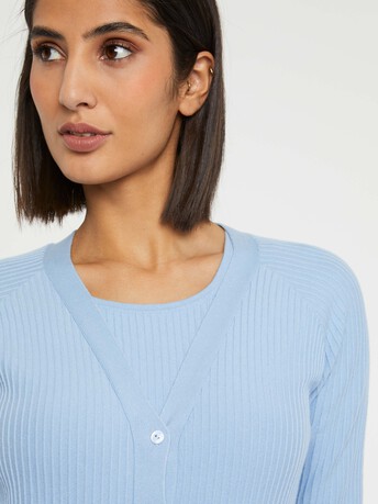 KNITTED CARDIGAN - Sky blue