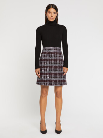 Pull côtelé à col roulé en laine mérinos - Noir