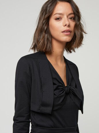 Cardigan en jersey de coton stretch - Noir