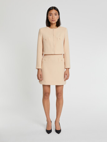 Veste courte à boutons en laine vierge - Gingembre
