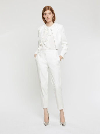 Cotton couture cropped jacket - White