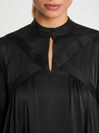 Silk babydoll dress - Noir