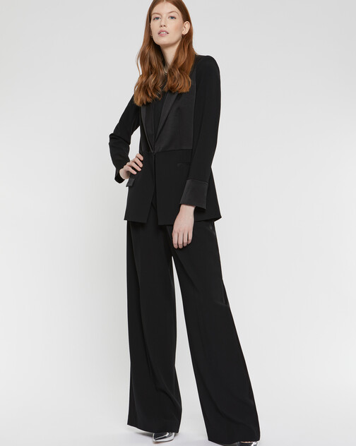 Pantalon en crêpe envers satin