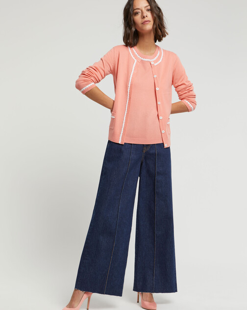 Cardigan long en laine et cachemire