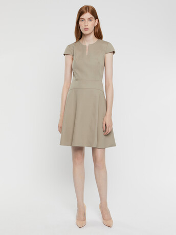 Cotton couture dress - Taupe