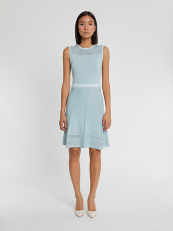 Robe patineuse en maille ajourée - Celadon