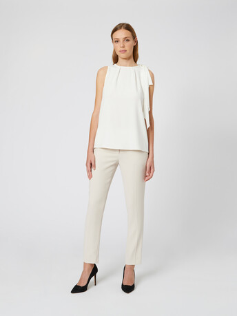 Satin-back crepe pants - Coquille
