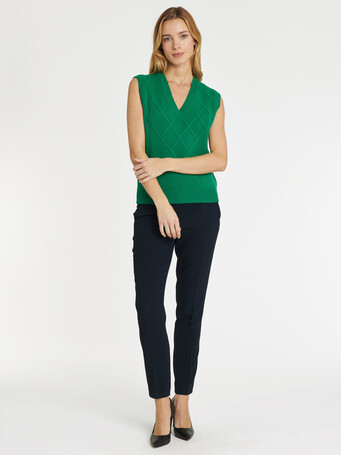 KNITTED TANK TOP - Emeraude