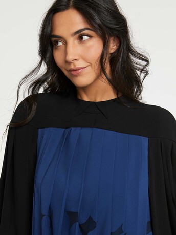 Robe courte plissée en tulle - Noir / marine