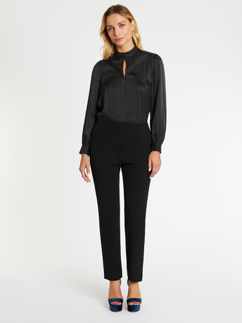 Crepe straight-leg pants - Noir