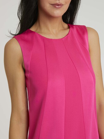 Robe en crêpe envers satin - Rose shocking