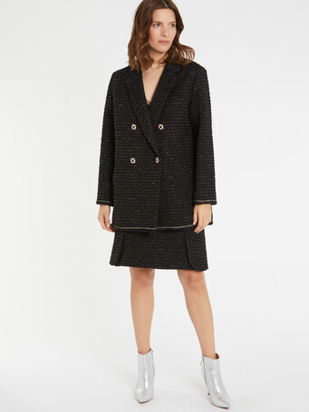 Mini-jupe en tweed lurex - Noir
