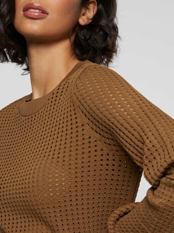 Pull en maille ajourée - Havane