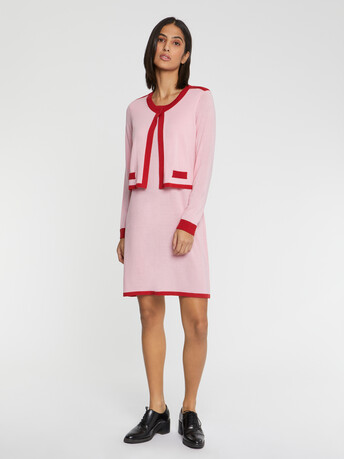 Short merino-wool dress - Candy pink/ hibiscus