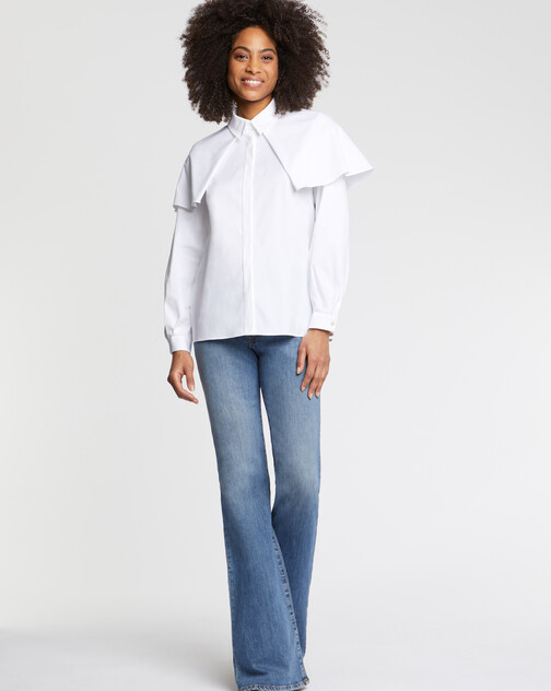Chemise à bavolets en popeline de coton