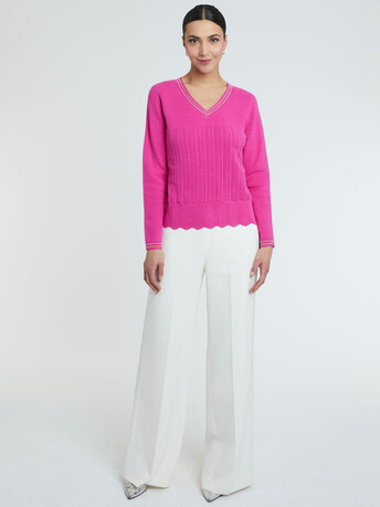 KNITTED SWEATER - Rose shocking