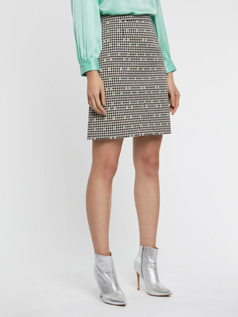 Houndstooth mini skirt - Multicolore