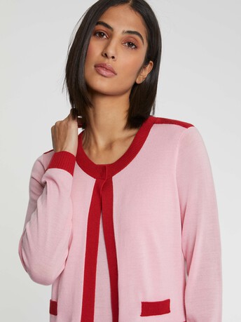 Robe courte en laine mérinos - Candy pink/ hibiscus