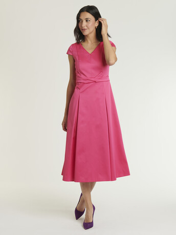 ROBE EN SATIN DUCHESSE - Rose shocking