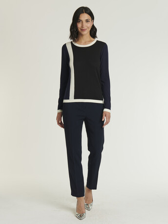 KNITTED SWEATER - Black / aqua