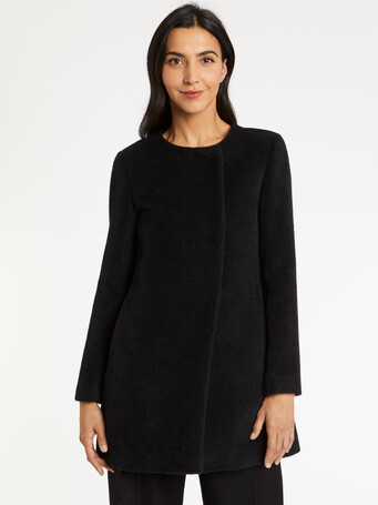 Manteau mi-long en alpaga - Noir