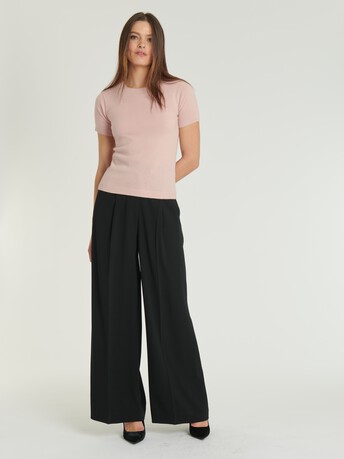 Pull manches courtes en cachemire - Poudre