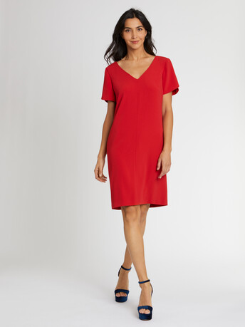 Robe en crêpe envers satin - Hibiscus